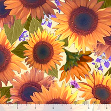 Load image into Gallery viewer, QT Fabrics - Mountains Are Calling - Sunflowers - Butter - 1/2 YARD CUT

