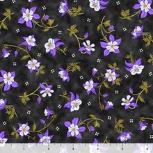 Load image into Gallery viewer, QT Fabrics - Mountains Are Calling - Columbines - Charcoal - 1/2 YARD CUT
