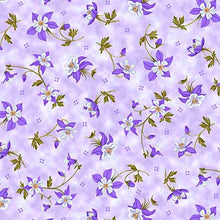 Load image into Gallery viewer, QT Fabrics - Mountains Are Calling - Columbines - Lilac - 1/2 YARD CUT
