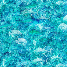 Load image into Gallery viewer, QT Fabrics - Into the Deep - Ocean Blender - Turquoise - 1/2 YARD CUT
