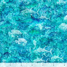 Load image into Gallery viewer, QT Fabrics - Into the Deep - Ocean Blender - Turquoise - 1/2 YARD CUT
