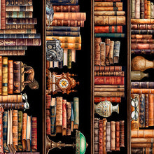 Load image into Gallery viewer, QT Fabrics - Book Club - Bookshelf Border Stripe - 1/2 YARD CUT
