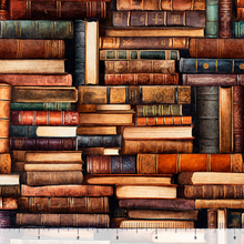 Load image into Gallery viewer, QT Fabrics - Book Club - Stacked Books - 1/2 YARD CUT
