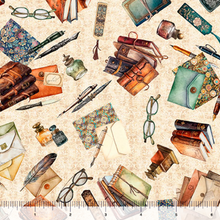 Load image into Gallery viewer, QT Fabrics - Book Club - Letter Vignettes - 1/2 YARD CUT
