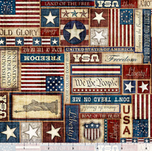 Load image into Gallery viewer, QT Fabrics - American Heritage - Americana Text - Red/Cream - 1/2 YARD CUT
