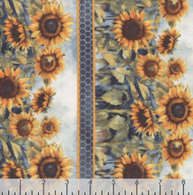 Load image into Gallery viewer, Wilmington Prints - Sunkissed - Sunflowers Multi Repeating Stripe - 1/2 YARD CUT
