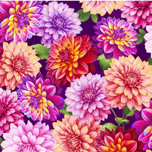 Load image into Gallery viewer, Henry Glass &amp; Co Fabrics - Blissful Blooms - Dahlias - 1/2 YARD CUT
