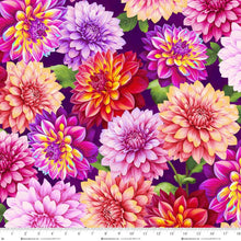 Load image into Gallery viewer, Henry Glass &amp; Co Fabrics - Blissful Blooms - Dahlias - 1/2 YARD CUT
