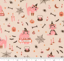 Load image into Gallery viewer, Moda Fabrics - Purrs and Boos - Cats - Moonbeam - 1/2 YARD CUT

