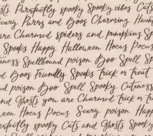 Load image into Gallery viewer, Moda Fabrics - Purrs and Boos - Happy Halloween - Moonbeam - 1/2 YARD CUT
