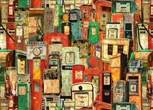 Load image into Gallery viewer, Blank Quilting - Historic Highways - Gas Pumps - 1/2 YARD CUT
