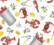 Load image into Gallery viewer, Blank Quilting - Seaside Boil - Lobster Pots &amp; Lobsters - 1/2 YARD CUT

