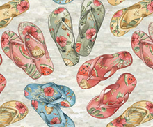 Load image into Gallery viewer, Blank Quilting - Vintage Summer - Flip Flops - 1/2 YARD CUT
