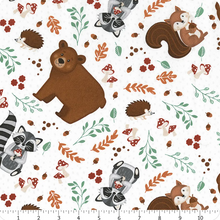 Load image into Gallery viewer, Wilmington Prints - Woodland Whimsy - Animal Toss - White - 1/2 YARD CUT

