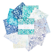 Load image into Gallery viewer, Riley Blake - Expressions Batiks - Floral Grid Seafoam Splash - 5” Stacker

