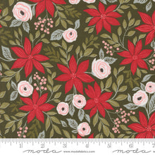 Load image into Gallery viewer, Moda Fabrics - Berry &amp; Pine - Poinsettia Party Wintergreen - 1/2 YARD CUT
