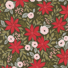 Load image into Gallery viewer, Moda Fabrics - Berry &amp; Pine - Poinsettia Party Wintergreen - 1/2 YARD CUT
