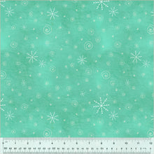 Load image into Gallery viewer, Windham Fabrics - A Very Terri Christmas - Snow Flurries - Turquoise - 1/2 YARD CUT
