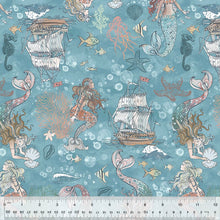 Load image into Gallery viewer, Windham Fabrics - Ocean Song - A Mermaid's Tale - Ocean - 1/2 YARD CUT
