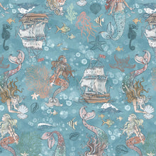 Load image into Gallery viewer, Windham Fabrics - Ocean Song - A Mermaid's Tale - Ocean - 1/2 YARD CUT
