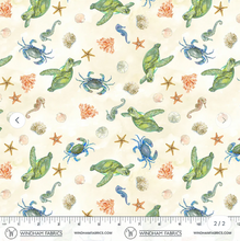 Load image into Gallery viewer, Windham Fabrics - Ocean Life - Undersea Life - Ivory - 1/2 YARD CUT
