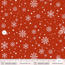 Load image into Gallery viewer, Windham Fabrics - Winter Wonder - Snowfall - Red - 1/2 YARD CUT
