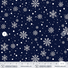 Load image into Gallery viewer, Windham Fabrics - Winter Wonder - Snowfall - Navy - 1/2 YARD CUT
