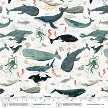 Load image into Gallery viewer, Windham Fabrics - Deep Blue - Creatures of the Sea - Foam - 1/2 YARD CUT

