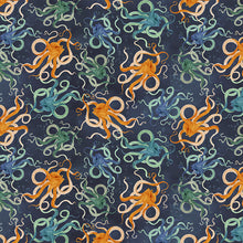 Load image into Gallery viewer, Windham Fabrics - Deep Blue - Octopodes - Deep Blue - 1/2 YARD CUT
