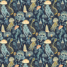 Load image into Gallery viewer, Windham Fabrics - Deep Blue - Jellyfish Field - Deep Blue - 1/2 YARD CUT
