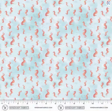 Load image into Gallery viewer, Windham Fabrics - Deep Blue - Seahorses - Aqua - 1/2 YARD CUT
