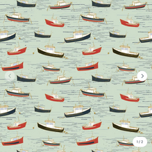 Load image into Gallery viewer, Windham Fabrics - Rocky Coast - Bonnie Boats - 1/2 YARD CUT
