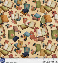 Load image into Gallery viewer, P&amp;B Textiles - Novella - Book Lover Allover - Cream 1/2 YARD CUT
