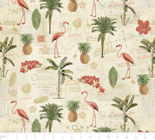 Load image into Gallery viewer, Camelot Fabrics - Palm Paradise - Vintage Illustrations - 1/2 YARD CUT
