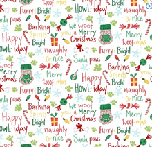 Load image into Gallery viewer, Studio E - Merry Woof-mas - White Words - 1/2 YARD CUT
