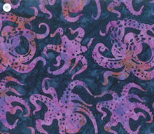 Load image into Gallery viewer, Figo - Banyan Batiks - Octopus Oasis - Navy - 1/2 YARD CUT
