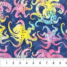 Load image into Gallery viewer, Figo - Banyan Batiks - Octopus Oasis - Dark Blue - 1/2 YARD CUT
