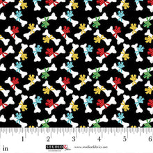 Load image into Gallery viewer, Studio E - Merry Woof-mas - Black Bone with Bow Toss - 1/2 YARD CUT
