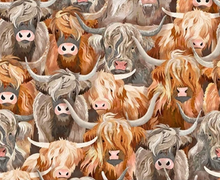 Load image into Gallery viewer, Studio E - Highlander - Cow Crowd - 1/2 YARD CUT
