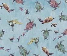 Load image into Gallery viewer, Studio E - Drop in the Ocean - Egyptian Sea Turtles - 1/2 YARD CUT

