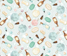 Load image into Gallery viewer, Studio E - Bathing Bonnies - Toiletries - 1/2 YARD CUT
