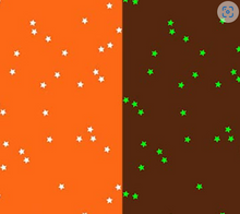 Load image into Gallery viewer, Figo - Sweet Treats - Stars - Orange - GLOW IN THE DARK - 1/2 YARD CUT
