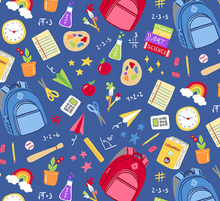 Load image into Gallery viewer, Andover Prints - Back to School - School Supplies - Royal - 1/2 YARD CUT
