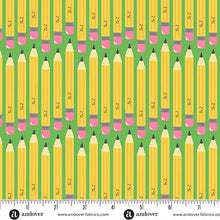 Load image into Gallery viewer, Andover Prints - Back to School - No. 2 Pencil - 1/2 YARD CUT
