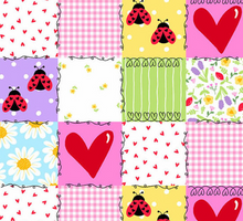 Load image into Gallery viewer, Andover Prints - Little Ladies - Picnic Patchwork Blossom - 1/2 YARD CUT
