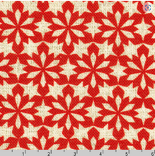 Load image into Gallery viewer, Robert Kaufman - Festive Fauna - Snowflakes - Candy Cane - 1/2 YARD
