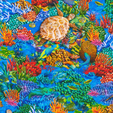 Load image into Gallery viewer, Robert Kaufman - Tropical Canyon - Coral &amp; Turtle - 1/2 YARD CUT
