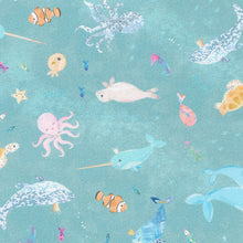 Load image into Gallery viewer, Robert Kaufman - Marine Delights - Sealife - 1/2 YARD CUT
