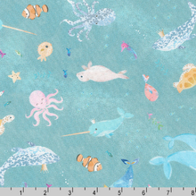 Load image into Gallery viewer, Robert Kaufman - Marine Delights - Sealife - 1/2 YARD CUT
