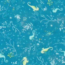 Load image into Gallery viewer, Robert Kaufman - Marine Delights - Seahorses Lagoon - 1/2 YARD CUT
